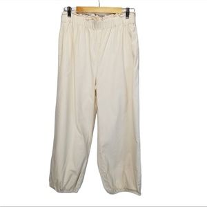 NWT Loft Lounge Cream Jogger Paperbag Waist Pants XL